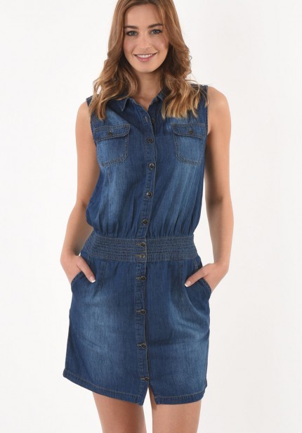 Robe en jean sans manche