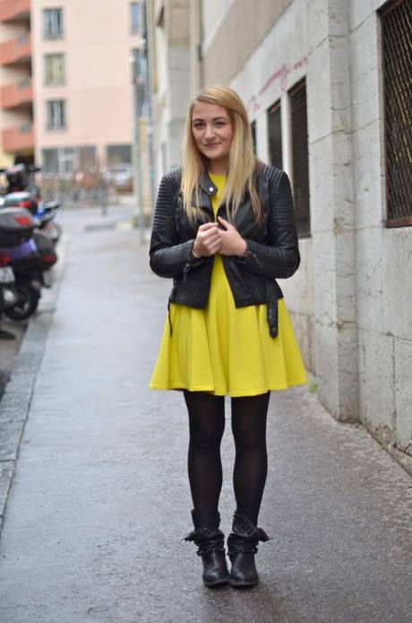 Robe jaune hiver