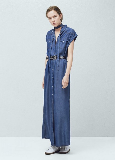 Robe longue denim