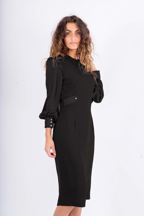 Robe noire longue droite