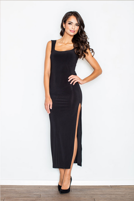 Robe noire longue droite