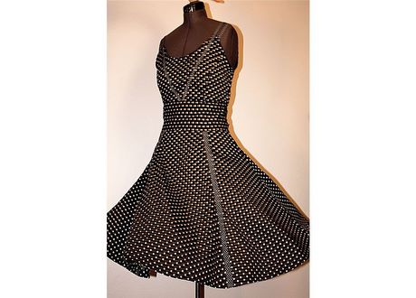 Robe pin up noir a pois blanc