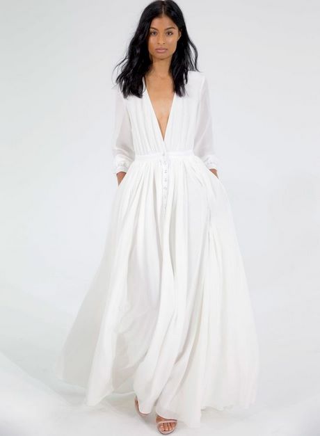 Long robe blanche