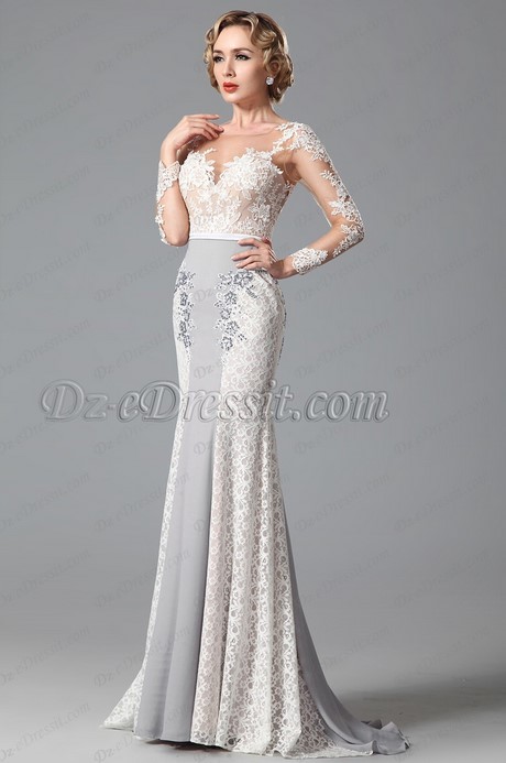 Robe blanche dentelle soirée