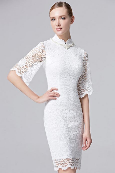 Robe blanche dentelle soirée