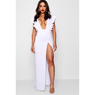 Robe blanche fendue