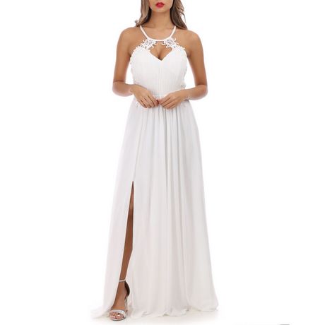 Robe blanche fendue