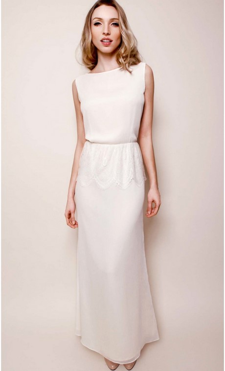 Robe blanche simple longue