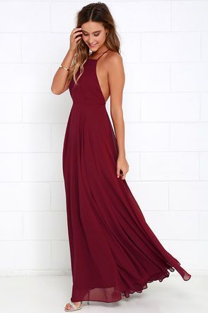 Robe bordeaux longue