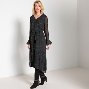 Robe cocktail noire longue