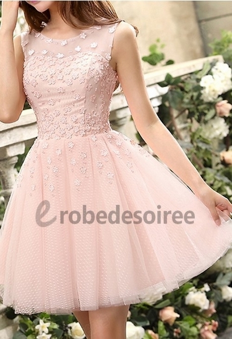 Robe cocktail rose pale mariage