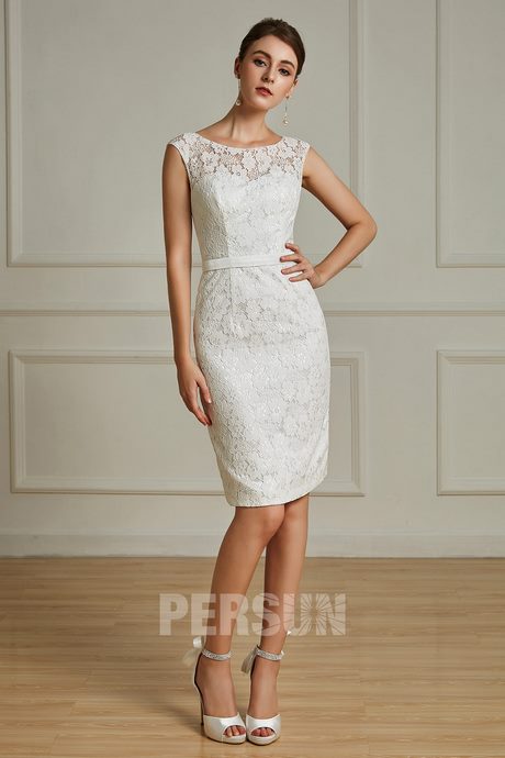 Robe de cocktail blanche dentelle