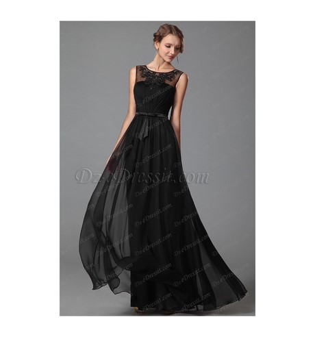 Robe de soirée noir longue dentelle