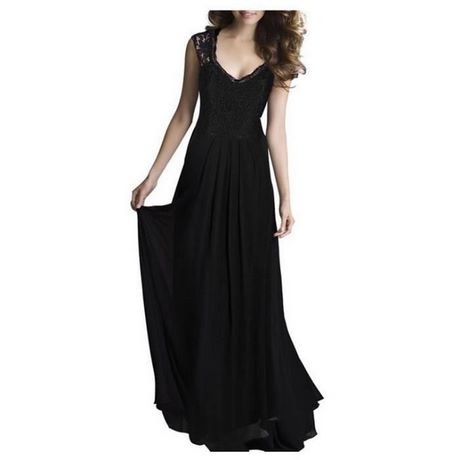 Robe de soirée noir longue dentelle