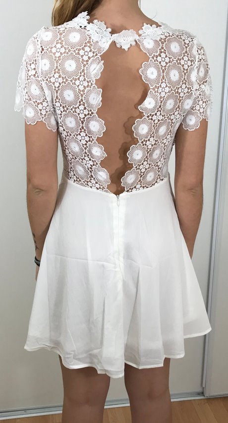 Robe dentelle dos nu blanche