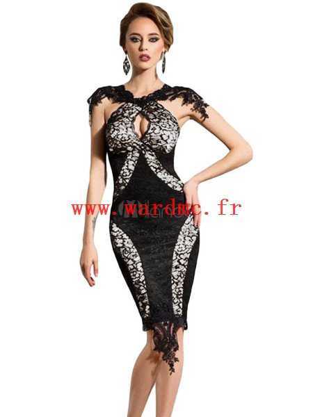 Robe dentelle noir courte