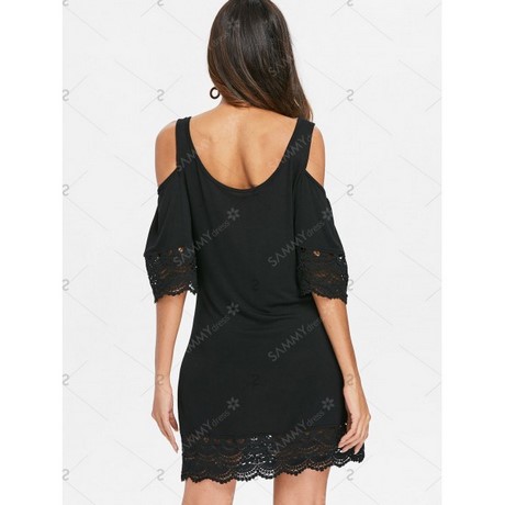 Robe droite dentelle noire