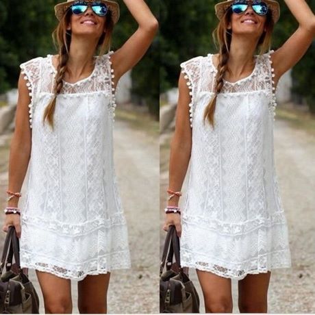 Robe ete blanche dentelle