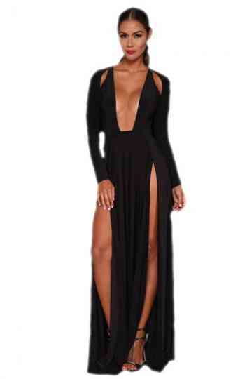 Robe longue a fente