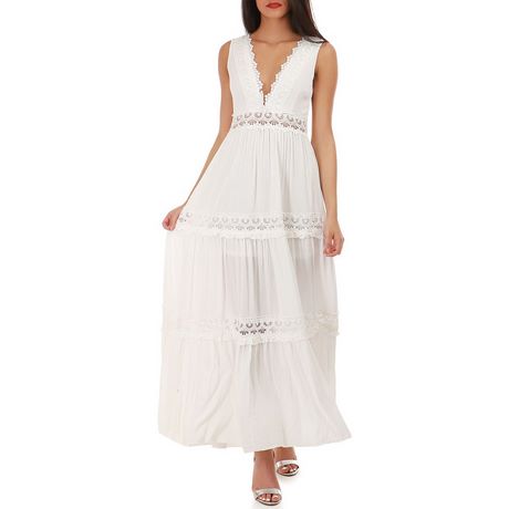 Robe longue blanche pas cher