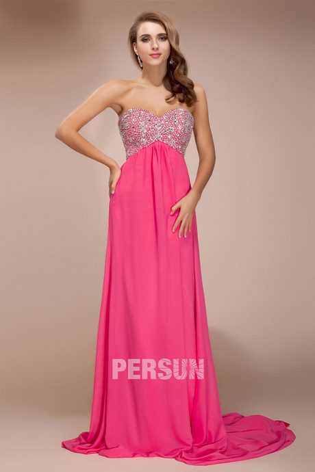 Robe longue de soirée rose