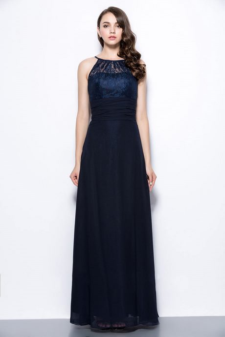 Robe longue dentelle bleu