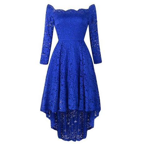 Robe longue dentelle bleu