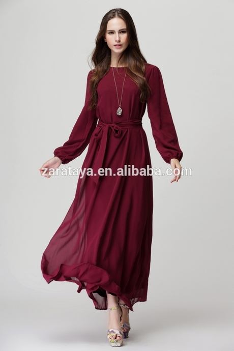 Robe longue manches longues femme