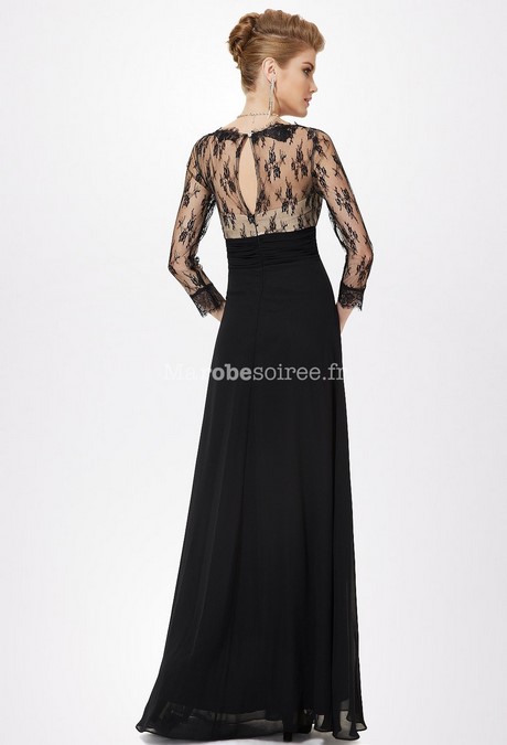 Robe longue noir avec manche