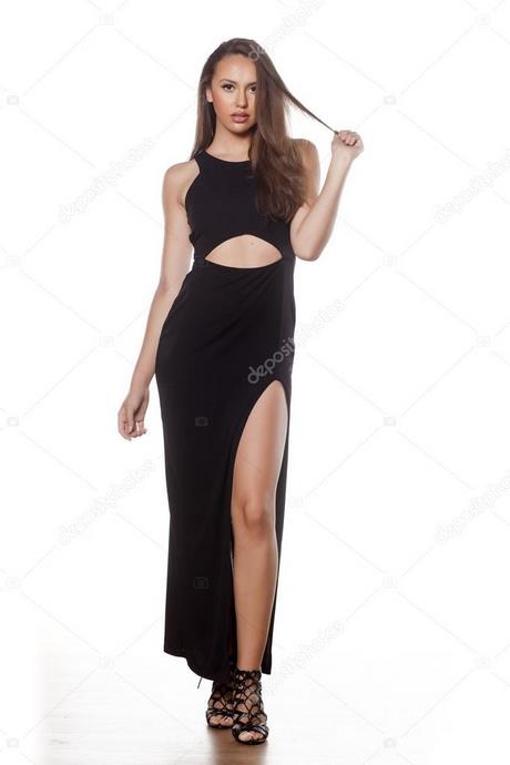 Robe longue noir femme