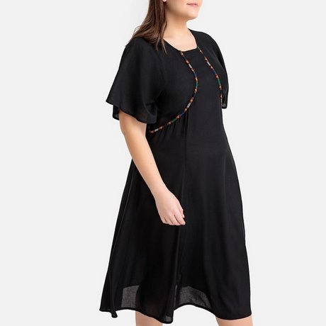 Robe longue noire en coton