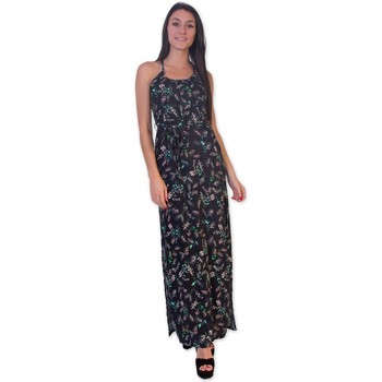 Robe longue noire en coton