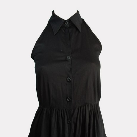 Robe longue noire en coton