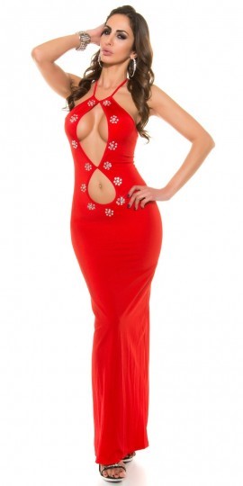 Robe longue rouge femme