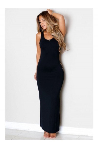 Robe longue simple noir