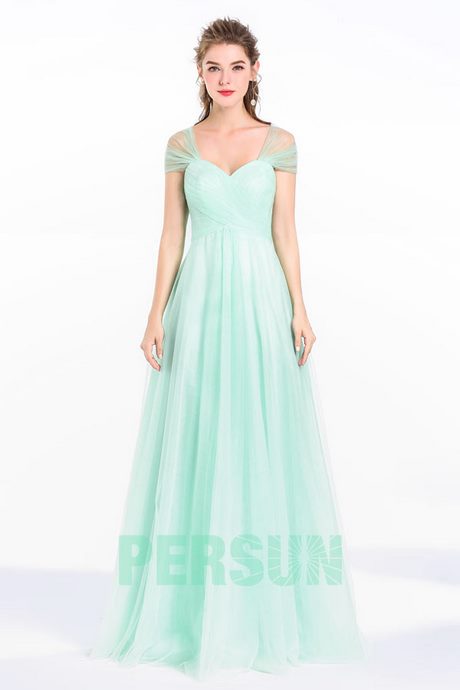 Robe longue vert pastel