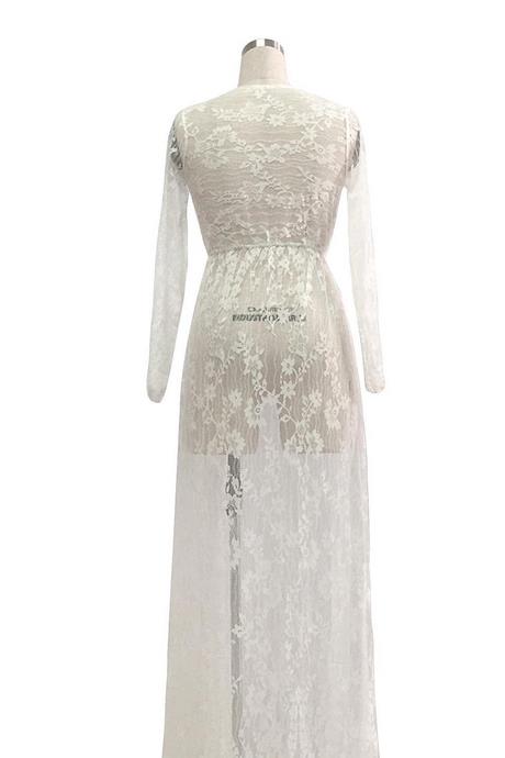 Robe manche longue dentelle blanche