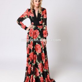 Robe maxi avec manche longue