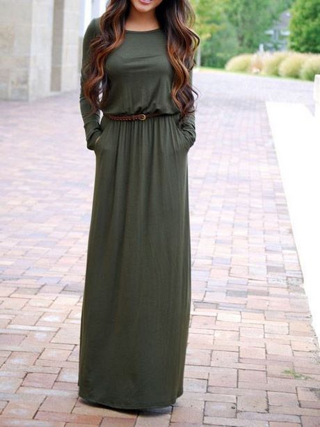 Robe maxi avec manche longue