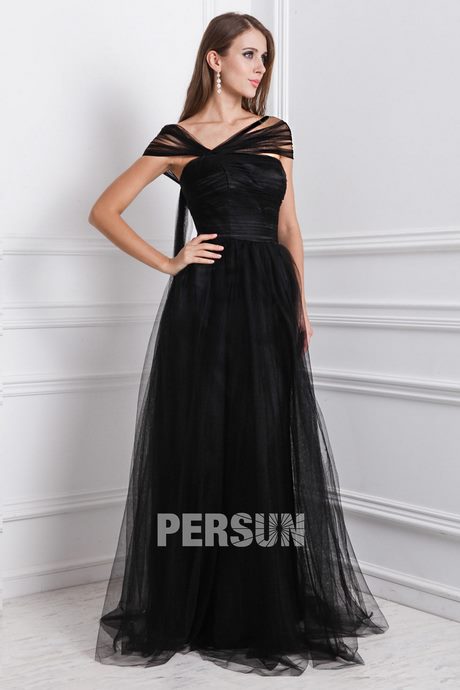 Robe noir de soirée longue