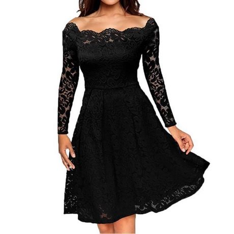 Robe noir dentelle soirée