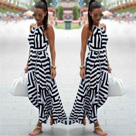 Robe noir et blanc longue