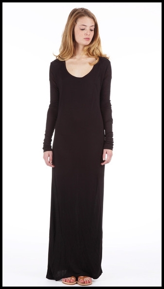 Robe noire longue coton