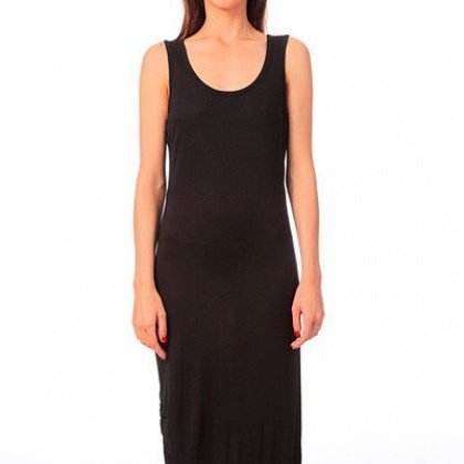 Robe noire longue coton