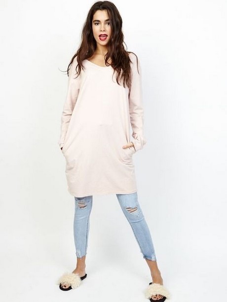 Robe pull rose poudre