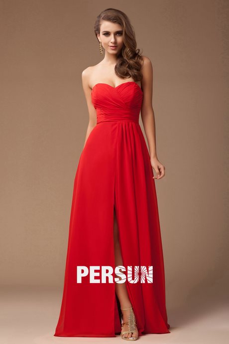 Robe rouge de soiree longue