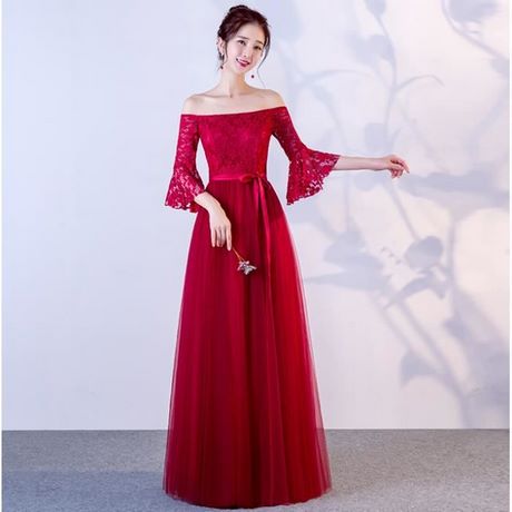 Robe rouge de soiree longue