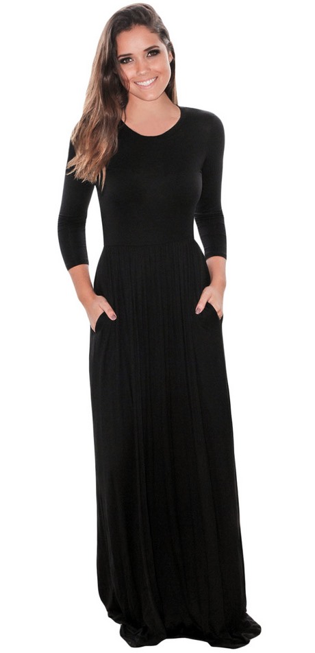 Robe simple noir longue