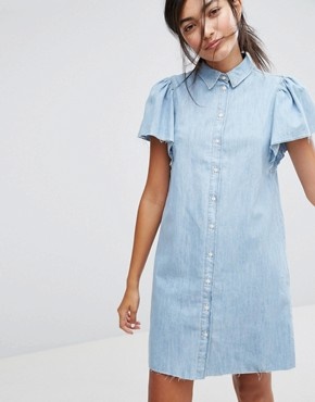 Chemise robe en jean