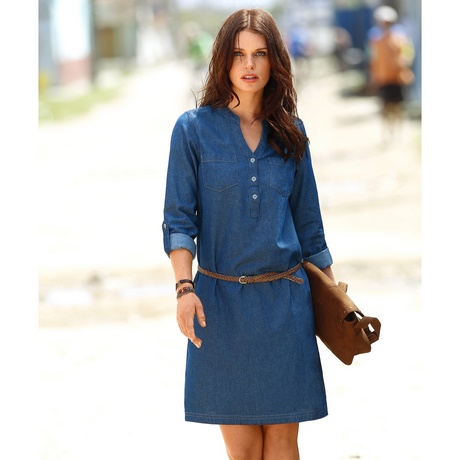 Chemise robe en jean